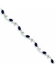 Genuine 14K White Gold White Gold With Diamond And Sapphire Gemstone Bracelet 5 Grams Of Gold 100% Satisfaction Guaranteed.