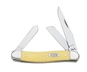 Case Cutlery 80035 Medium Stockman Pocket Knife with Stainless Steel Blades Yellow Synthetic - Amazon.com