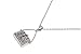 Purse Necklace with Sterling Silver and Clear CZ - Chain: 16-18" (Adjustable), Height: 23 mm