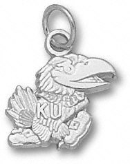Kansas Jayhawks Sterling Silver Jayhawk 7/16'' Modeled Pendant