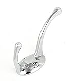 uxcell ダブルローブフック 合金の壁マウント マフラータオルコート 衣類 ハンガー