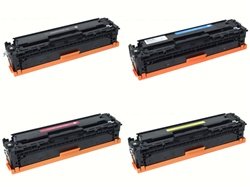 4-Pack HP CC530A, CC531A, CC532A, CC533A Compatible Toner Cartridge Set for Color LaserJet CM2320, CP2025 Series
