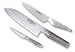 Global 3-Piece Hollow Ground Santoku Knife Set