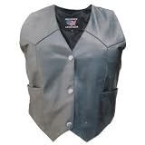 Ladies Lambskin Leather Basic Motorcycle Vest