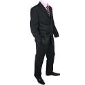 Milan Collection Black "Avanos" Pure New Wool Suit
