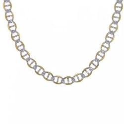 Mens Two Tone Gucci Necklace Yellow & White Gold Lobster Clasp
