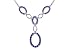 European Style Round Shape Created Sapphire Gemstone Pendant Necklace in Sterling Silver