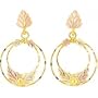 Beautiful Diamond-cut Yellow-gold Black Hills Gold Hoop dangle-earrings