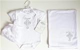 Bon Bebe - Heaven Sent Christening Set with Onesie, Blanket and Hat