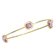 14K Yellow Gold Amethyst Bangle Bracelet - 8 inches