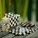 NOVICA Soapstone coasters, 'Elephant Chess' (set of 6)