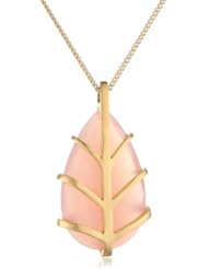 Dean Davidson "Vanguard" Large Pink Chalcedony Leaf Necklace, 32"