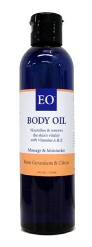 EO Body Oil for Massage & Moisture, Rose Geranium & Citrus, 8-Ounce Bottles (Pack... by EO