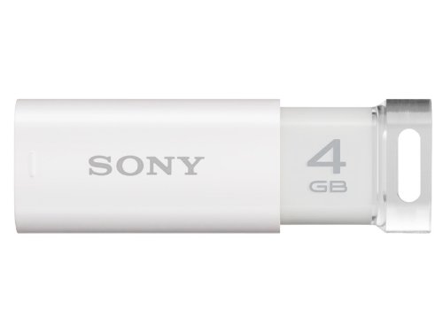 SONY ノックスライド式USBメモリー ポケットビット 4GB ホワイト キャップレス USM4GP W