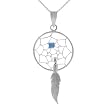 Sterling Silver Dream Catcher with Turquoise Necklace