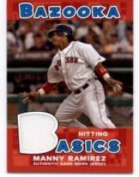 2006 Bazooka Basic Relics #MR Manny Ramirez - Boston Red Sox (Piece of Authentic Game Worn Jersey) (Baseball Cards)