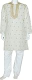 31TeAhXVScL. SL160  Dad Gift Ideas   Embroidered Kurta Pajama Long Sleeve Cotton Dress Size M (gkp436)