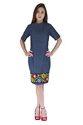 Cotton/Denim Embroidered  Dress