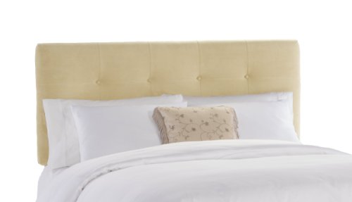 Skyline Furniture Belden Tufted King Headboard Upholstered in Velvet, Buckwheat