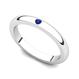 14k White Gold Bezel set Sapphire Band Ring
