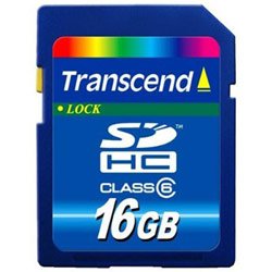 Transcend 16 GB SDHC Class 6 Flash Memory Card TS16GSDHC6 under Handheld & PDA Accessories in The Electronics Store