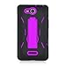 Eagle Cell PALGVS840SPSTPLBK Rugged Armor Hybrid Combo Case with Kickstand for LG Lucid 4G VS840 - Retail Packaging - Purple/Black