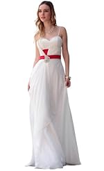 A-line Floor Length Chiffon Beaded  Ruched Off the Shoulder Sleeveless Empire   Waistline Prom Dress/Party Dress  With Rhinestones