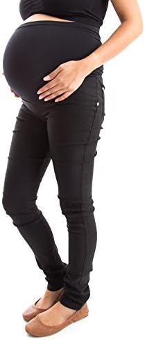 Emma's Mode Women's Black Maternity Ponte Skinny Pants
