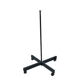 Lamp Stand with Wheels in Black Finish