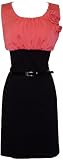 Color Block Dress w/ Belted Black Pencil Skirt