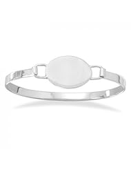 MMA Silver - Oval Engravable Tag Bangle