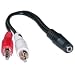 2 x RCA Male / 1 x 3.5mm Stereo Female, Y-Cable, 6 inch