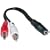 2 x RCA Male / 1 x 3.5mm Stereo Female, Y-Cable, 6 inch