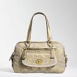 NEW AUTHENTIC COACH BONNIE LINEN LUREX METALLIC GOLD SATCHEL