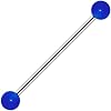 Blue Glow in the Dark Industrial Barbell 31mm