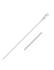 1.5mm 18K White Gold Round Cable Chain