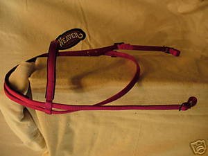 PONY WEAVER TACK BRIGHT PINK NYLON HEADSTALL BRIDLE