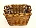 Basket willow storage sq w/ wood handl