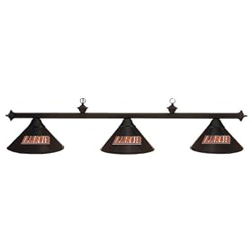 Illinois Fighting Illini 3pc BLACK METAL SHADE POOL TABLE LIGHT LAMP