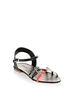 Simoty Sandalias planas (Negro / Rojo)
