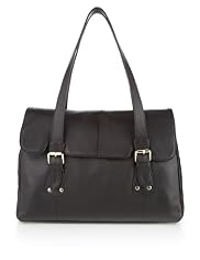 Leather Buckle & Stud Tote Bag