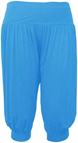 LADIES 3/4 BAGGY ALIBABA HAREM SHORTS (20/22, TURQUOISE)