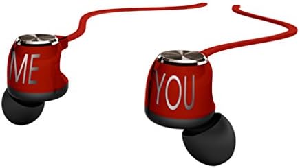 Vetung Wired Earphones Noise Isolation Bass Enhanced Premium Earbuds with Mic &amp; Remote Control, Couple Headphone, for Iphone, Ipod, Ipad, Android Smartphone, Mp3 Players, Etc. (Red)