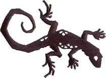 Black Gecko / Lizard with White Spots - Embroidered Iron On or Sew On Patch