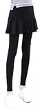 アイセレクト（i-select） マタニティ フレア スカート付き レギンス ストレッチ パンツ レディース 妊婦 産前 (M, ブラック)