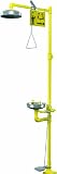Bradley S19-310UU Galvanized Steel 3 Spray Head Combination Drench Shower and Eye/Face Wash Unit with, Foot Pedal, 20 GPM, 10-3/4" Width x 91" Height x 25-3/8" Depth, Yellow
