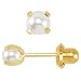 Jewelry Locker Child or Teen 14k Gold and Simulated Pearl Piercing Earrings (4.00 mm)