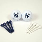 NEW YORK YANKEES OFFICIAL GOLF BALLS (2) + TEES (6)
