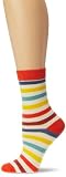 PACT Womens All Over Tomato Stripe Crew Sock