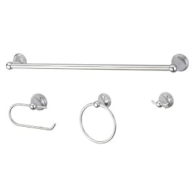 Click here to buy Ultra Hardware Kingston 4-Piece Bath Accessory Set Chrome #27527 by Ultra Hardware.